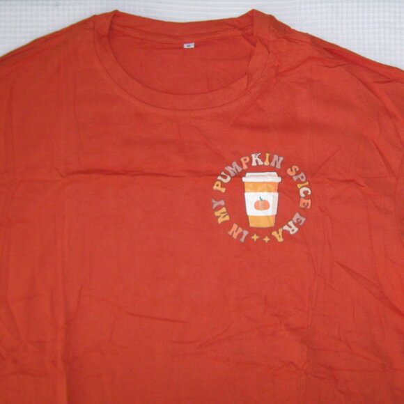In My Pumpkin Spice Era Autumn Thanksgiving Fall Orange Halloween Unisex T-shirt - Picture 1 of 5